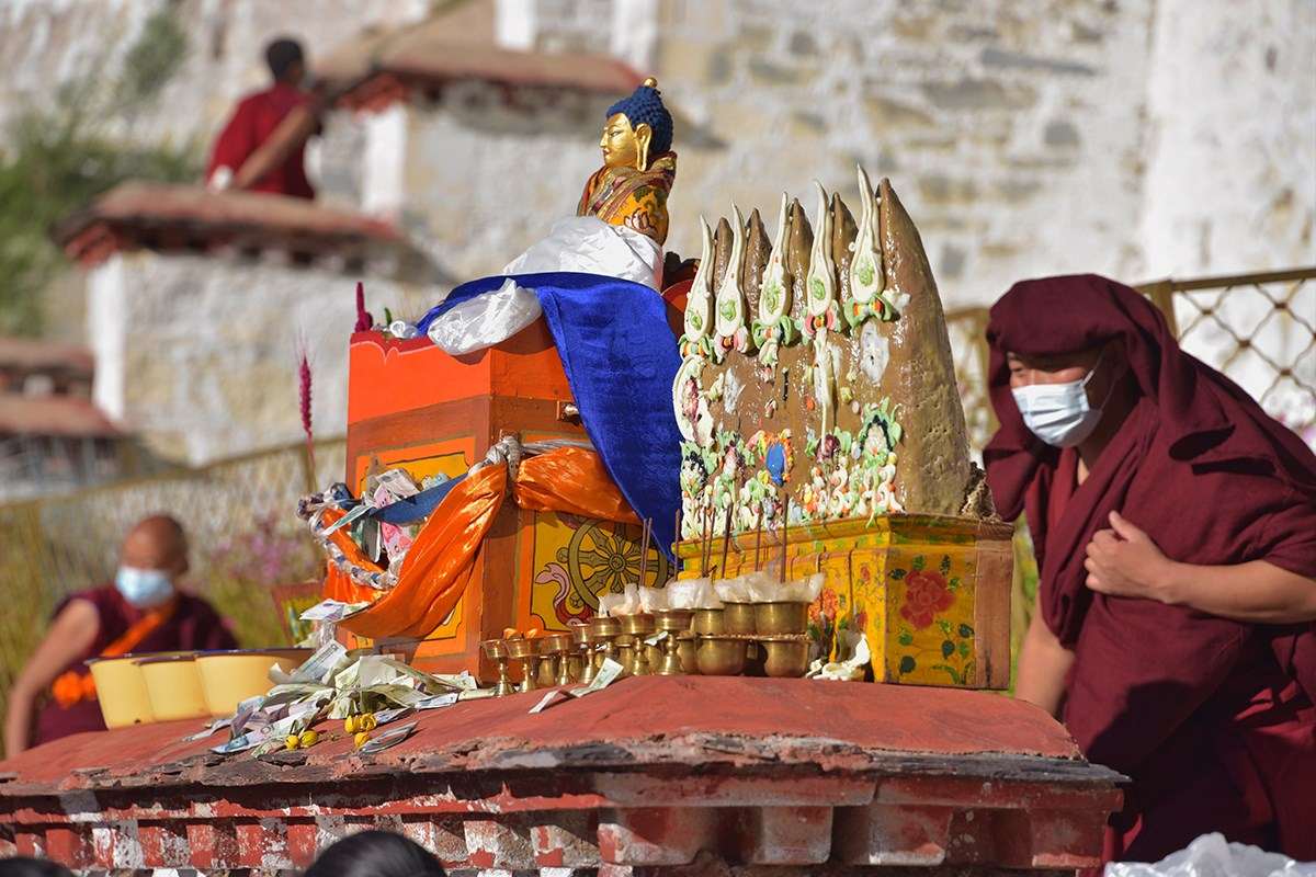 Thangka Unfolding at Drepung during Shoton Festival