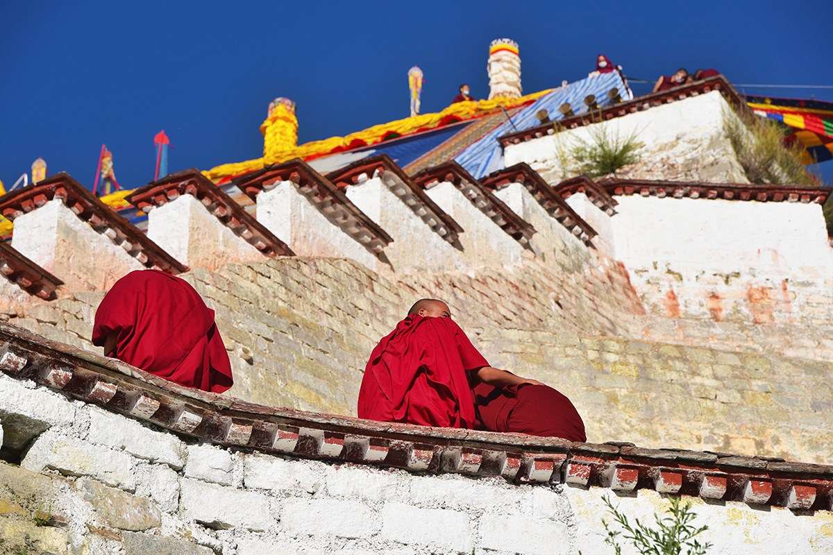 Thangka Unfolding at Drepung during Shoton Festival