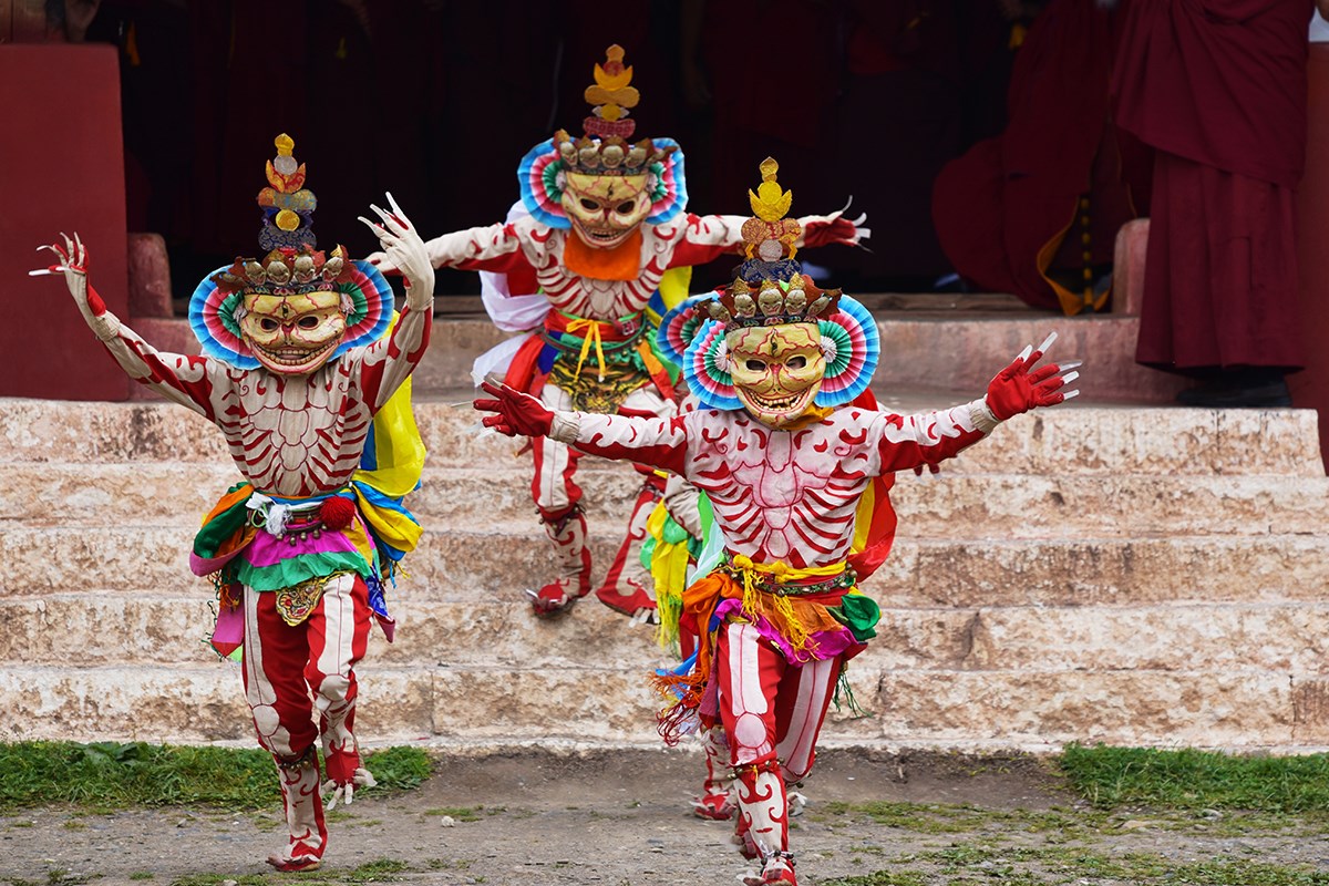 Mask Dance Festival in Huiyuan Monastery