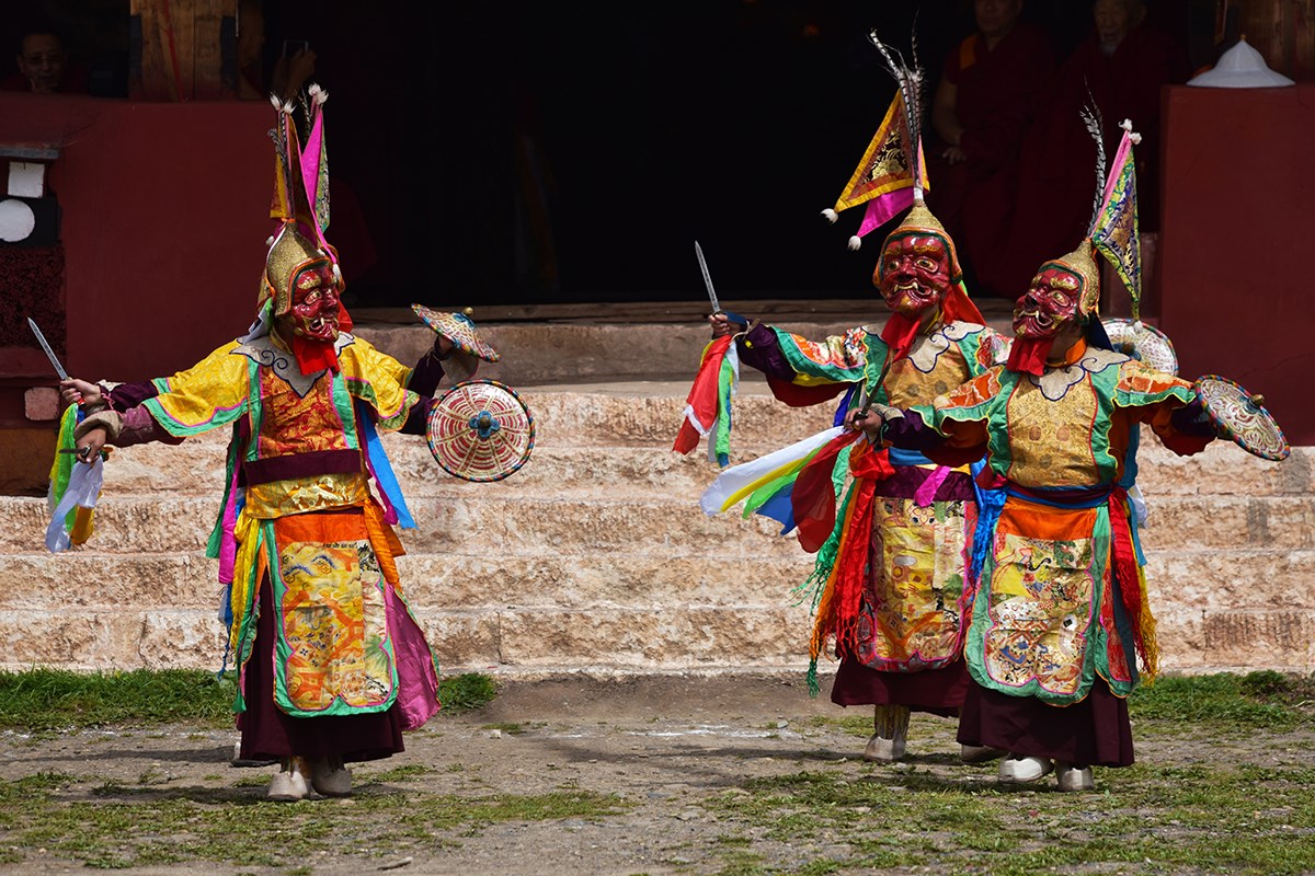 Mask Dance Festival in Huiyuan Monastery