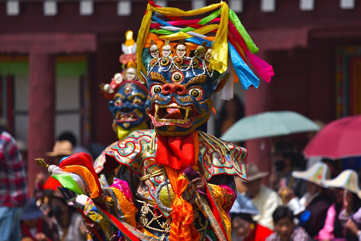 Mask Dance Festival in Huiyuan Monastery