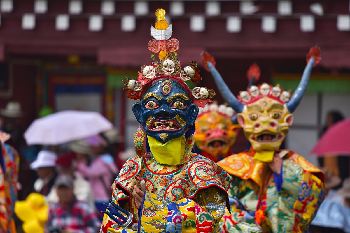 Mask Dance Festival in Huiyuan Monastery