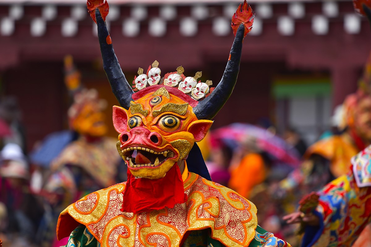 Mask Dance Festival in Huiyuan Monastery