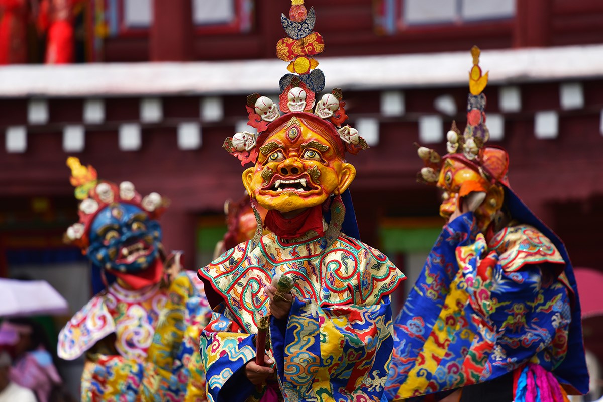 Mask Dance Festival in Huiyuan Monastery