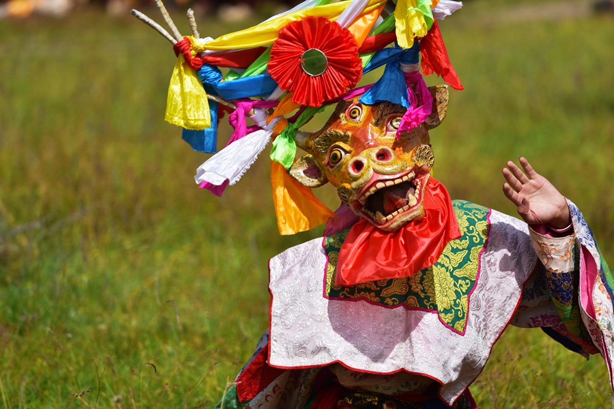 Mask Dance Festival in Huiyuan Monastery