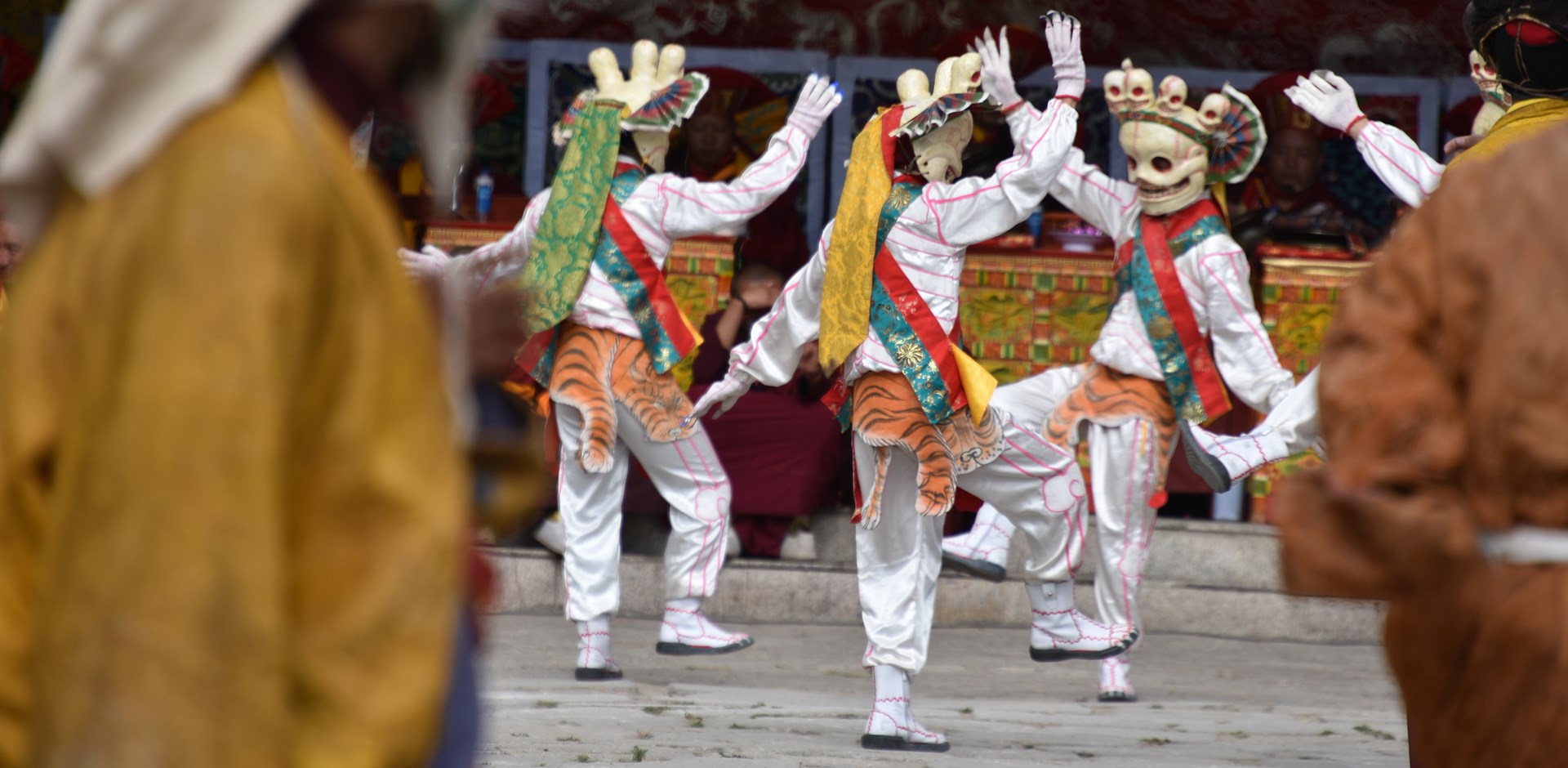 Mask Dance (Cham) Festival during Summer Prayer at Tsurpu Monastery