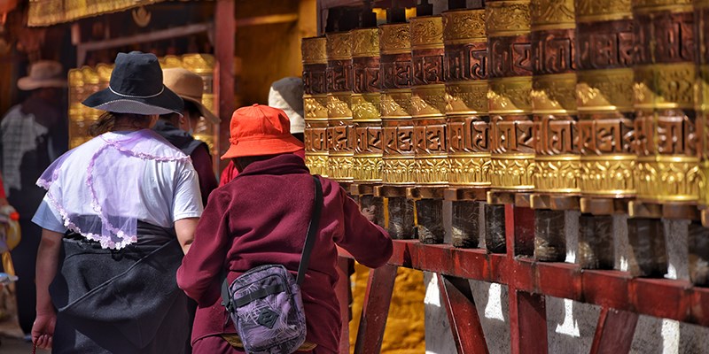 Pilgrim at Barkhor Street in Lhasa