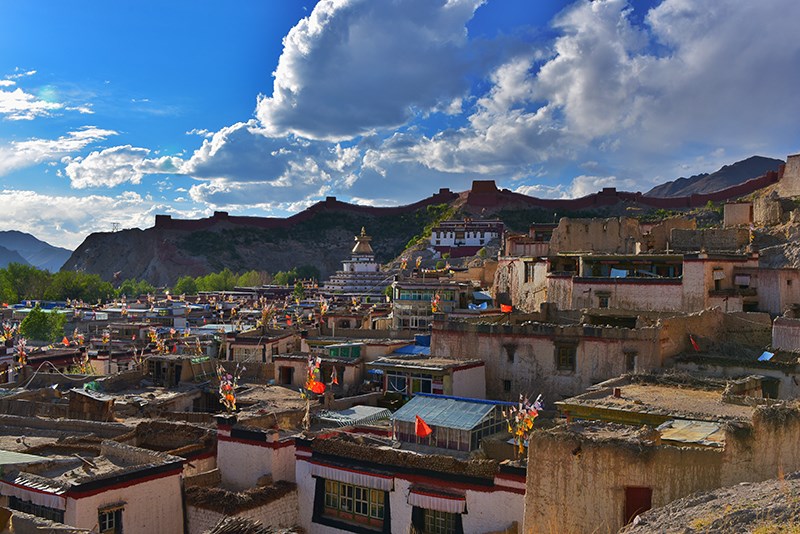 Distant View of Palkhor Monastery in Gyantse