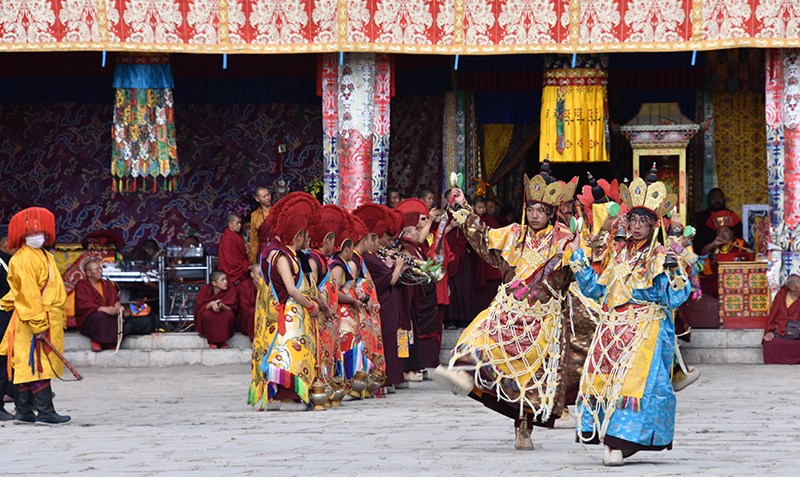 Mask dance (Cham) in Tsurpu Monastery