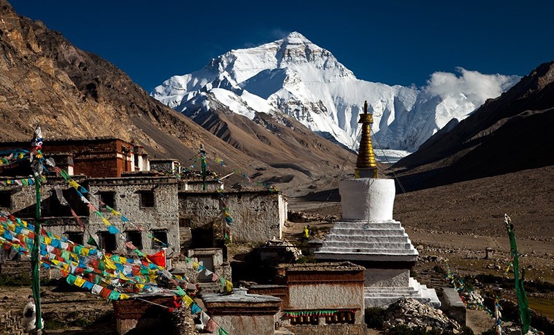 Rongbuk Monastery and Mt. Everest