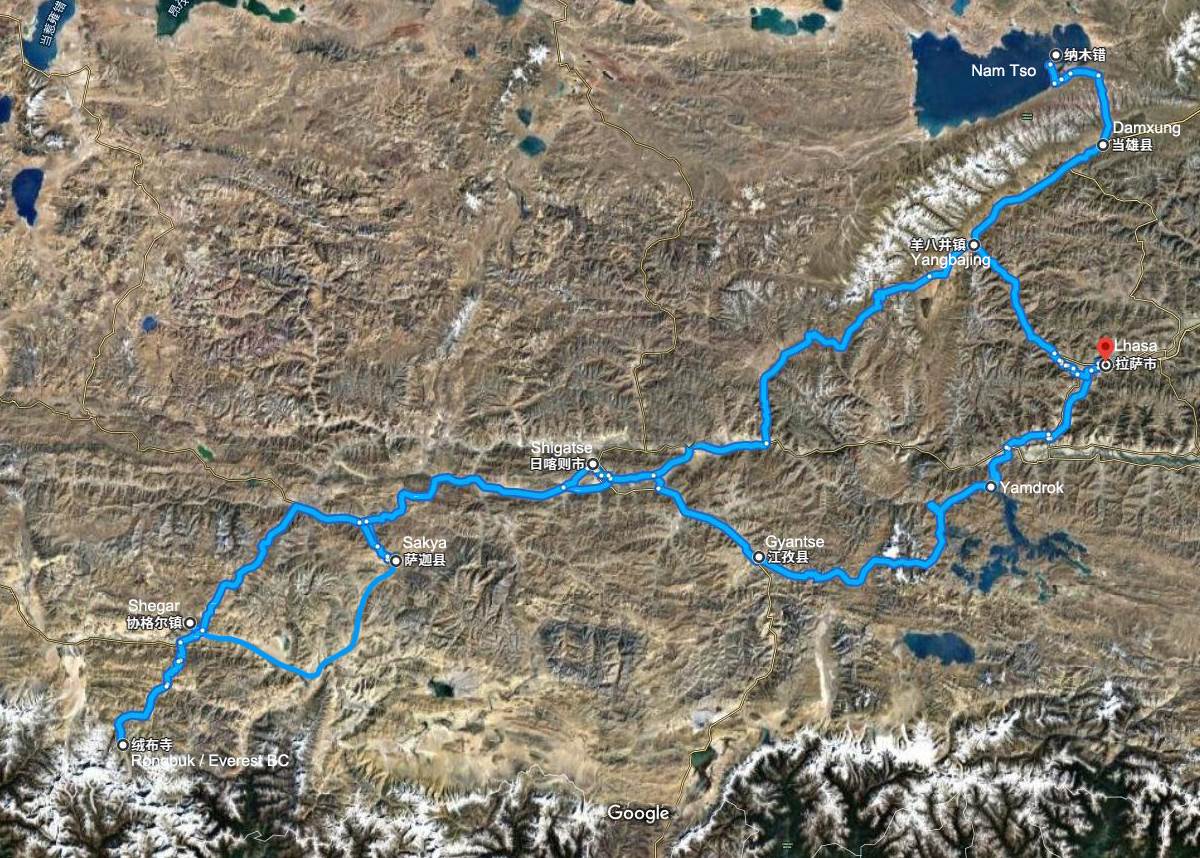 Tibet Rental Motorbike Tour to Everest BC and Nam Tso Lake