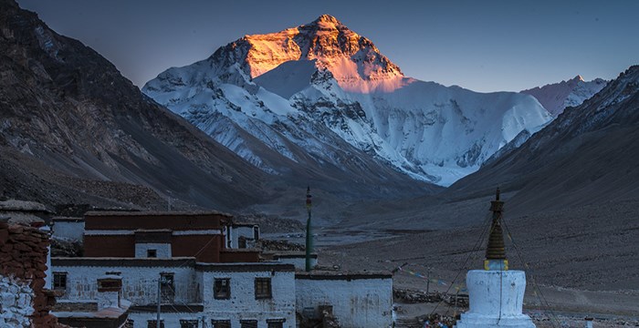 Rongbuk Monastery and Mt. Everest