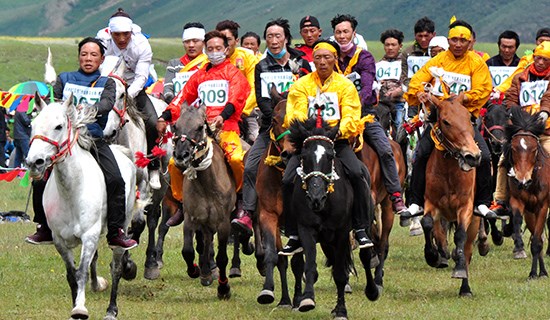 Horse Racing Festival in Pastoral Area of Tibet