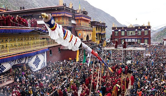 Rite of Erecting Prayer Flag Pole in Tsurpu Monastery