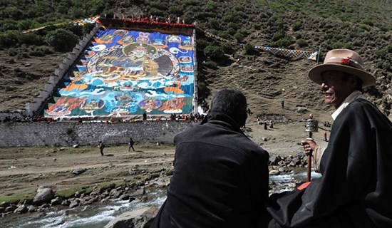 Thangka Festival during Summer Prayer at Tsurpu Monastery