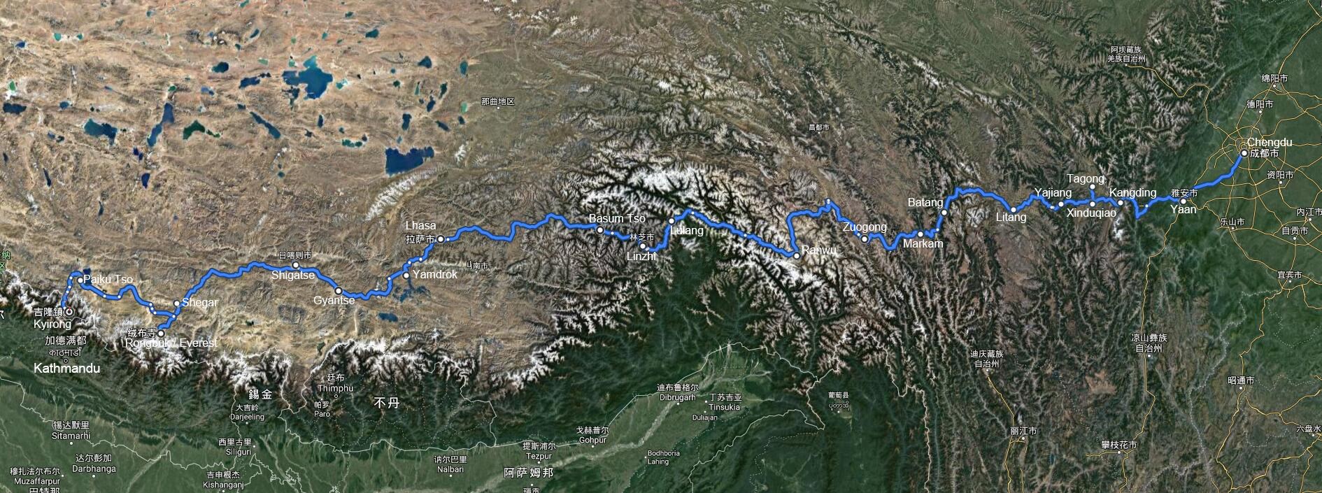 Overland Tour from Sichuan via Tibet to Nepal with Everest BC