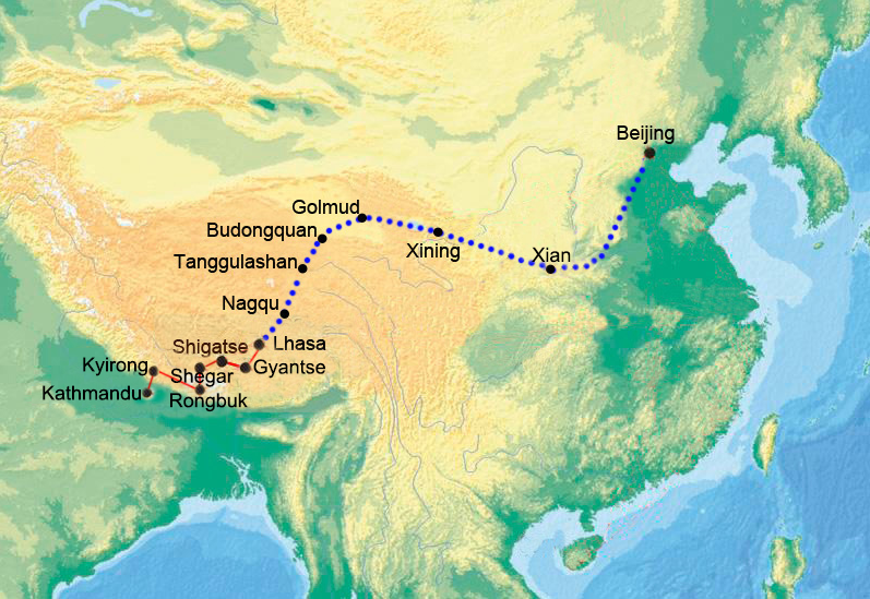 Overland Tour from Beijing via Xian, Lhasa, and Everest BC to Kathmandu
