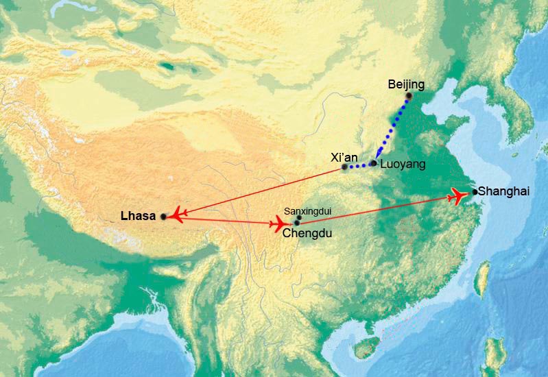 Historical China with Lhasa and Panda