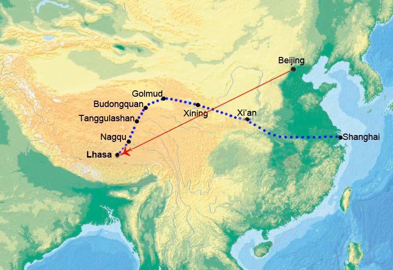 China Highlights with Tibet Train from Lhasa to Shanghai