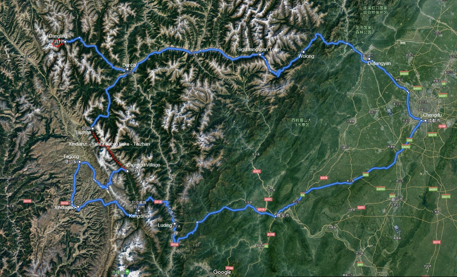 Trekking at Yala Mountain and in Dangling Reserve in West Sichuan